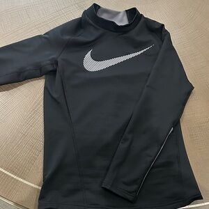 Nike Black Long Sleeve Shirt with White Swoosh